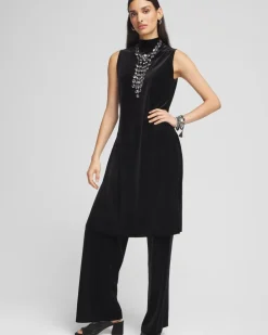Travelers™ Maxi Mock-Neck Velvet Tunic