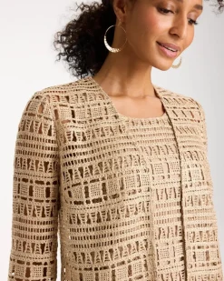 Travelers™ Metallic Crochet Cardigan