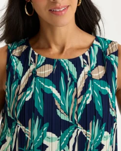 Travelers™ Palm Pleated Chiffon Tank