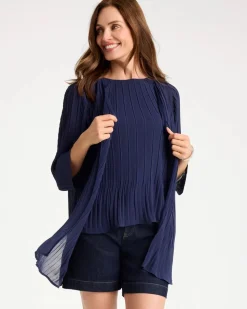Travelers™ Pleated Chiffon Cardigan