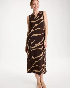 Travelers™ Zebra Double V-Neck Maxi Dress