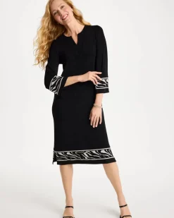 Travelers™ Zebra Trim Kurta Dress