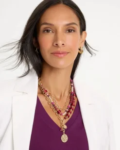 Triple-Strand Charm Necklace