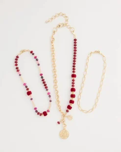 Triple-Strand Charm Necklace