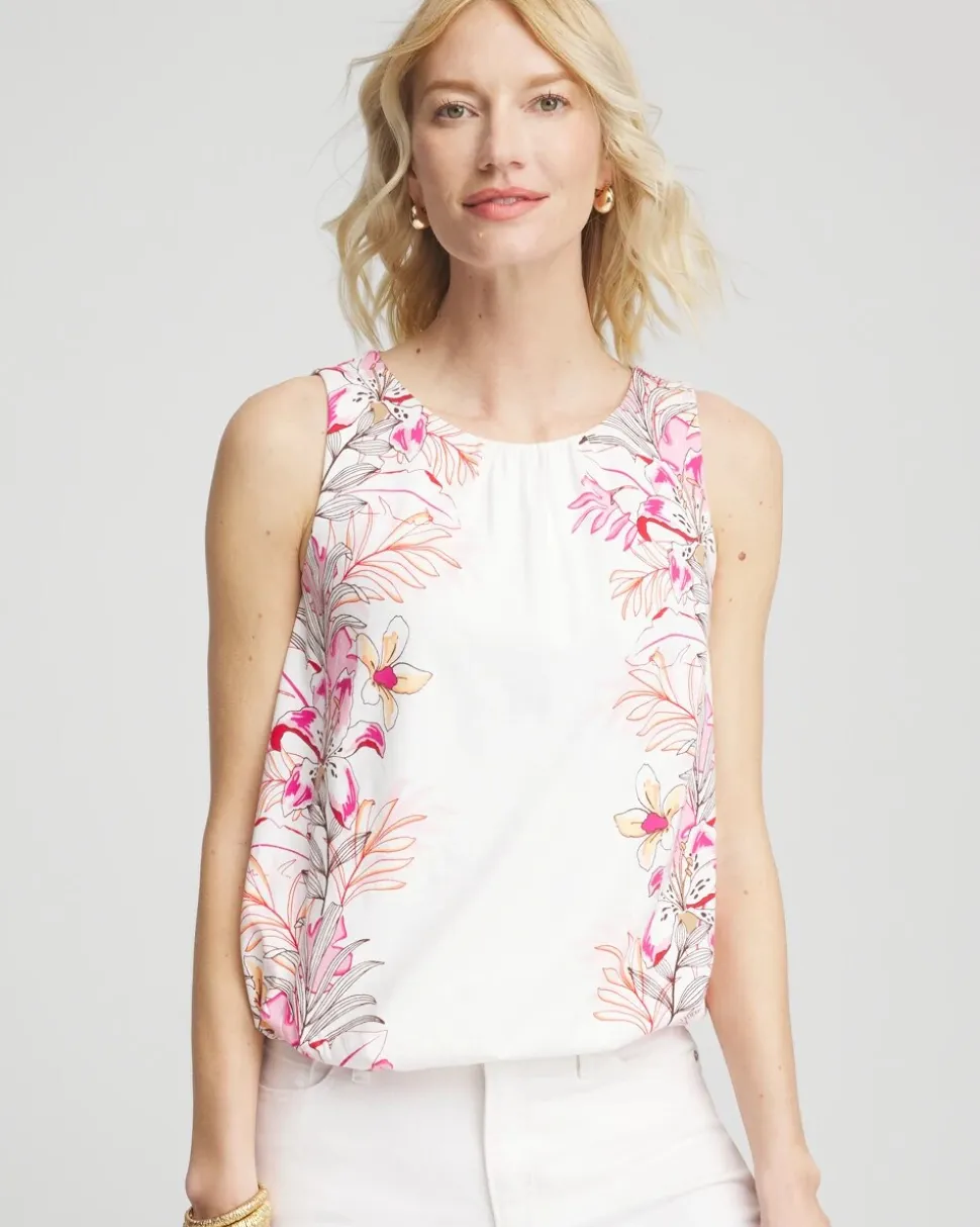 Tropical Floral Bubble Hem Tee