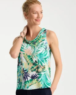 Tropical Jersey Satin Tank Top
