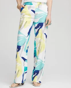 Tropical Linen Stretch Relaxed Pants