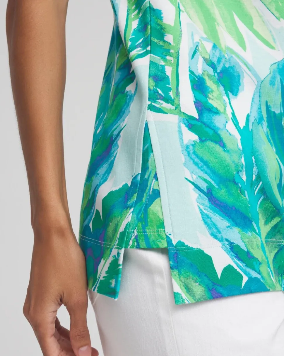 Tropical Pima Sleeveless V-Neck Tunic