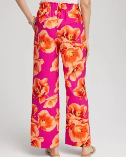 Tropical Smocked Pull-On Pants