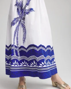 Tropical Smocked Waist Pull-On Skirt