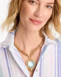 Twice As Nice Aqua Pendant Necklace