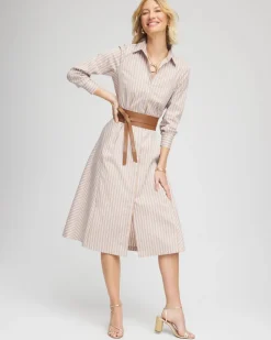 Vanilla Chai Striped Shirtdress