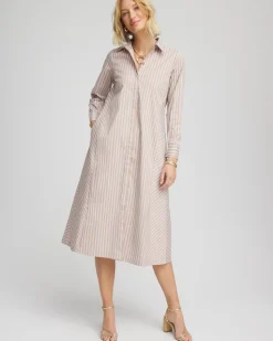 Vanilla Chai Striped Shirtdress