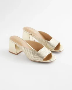 Vinia Metallic Rope Block Heels