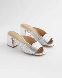 Vinia Metallic Rope Block Heels