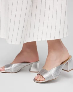 Vinia Metallic Rope Block Heels