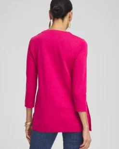 V-neck Button Detail Tunic