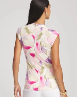 Watercolor Print Surplice Top