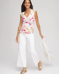 Watercolor Print Surplice Top