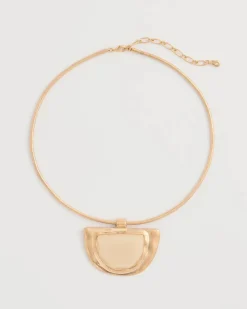 White Enamel Collar Necklace