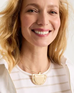 White Enamel Collar Necklace