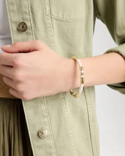 White Enamel Hinge Bangle