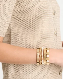 White Resin Glam Stretch Bracelet