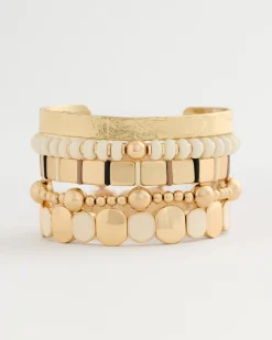 White Resin Glam Stretch Bracelet