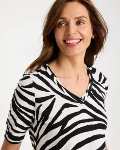 Wild Lines Cotton Slub V-Neck Tee
