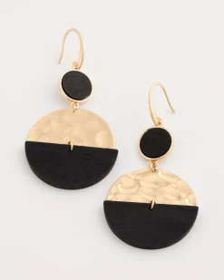 Wood Rounded Drop Earrings