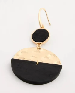 Wood Rounded Drop Earrings