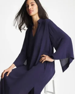 Woven Collar Swim Cover-Up