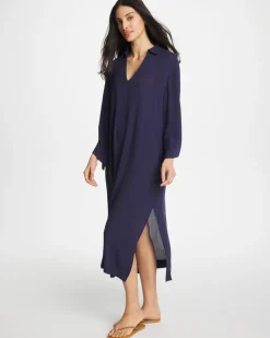 Woven Collar Swim Cover-Up