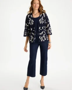 Woven Crochet Lace Contrast Kimono