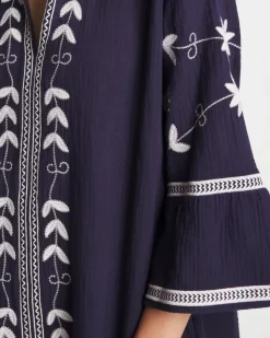 Woven Embroidered Swim Cover-Up