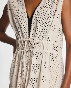 Woven Eyelet Swim Cover-Up Dress