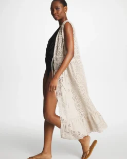 Woven Eyelet Swim Cover-Up Dress