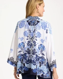 Woven Faux Silk Printed Kimono