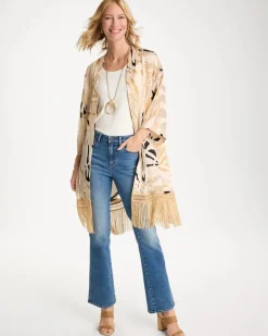 Woven Long Fringed Kimono