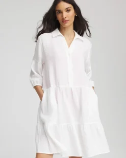 Woven Tiered Swim Cover-Up Dress