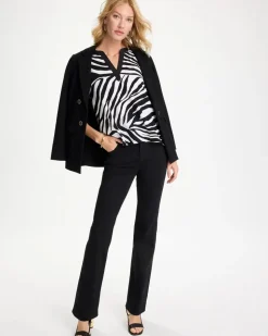 Zebra Cotton-Stretch Notch Neck Tank
