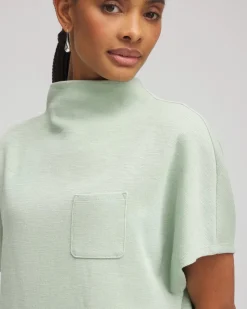 Zenergy® Beach Slub Funnel Neck Pullover Top