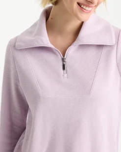 Zenergy® Beach Slub Half-Zip Pullover Top