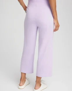 Zenergy® French Terry Gauze-Inset Cropped Pants
