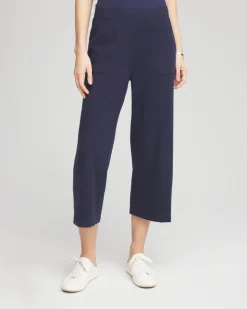 Zenergy® French Terry Gauze-Inset Cropped Pants