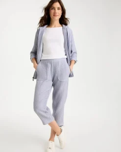 Zenergy® Striped Gauze Cropped Pants