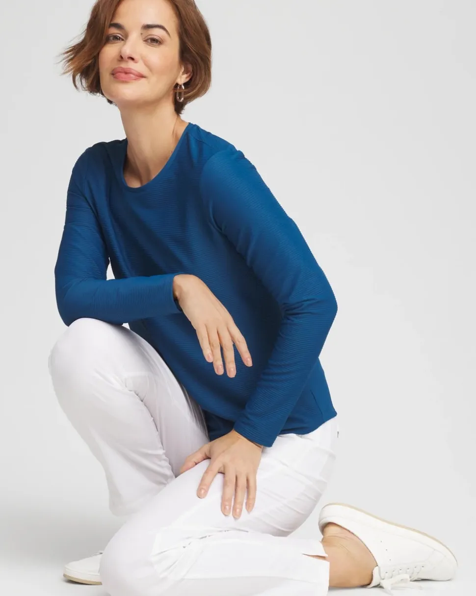 Zenergy® UPF Crew Neck Mesh-Inset Pullover