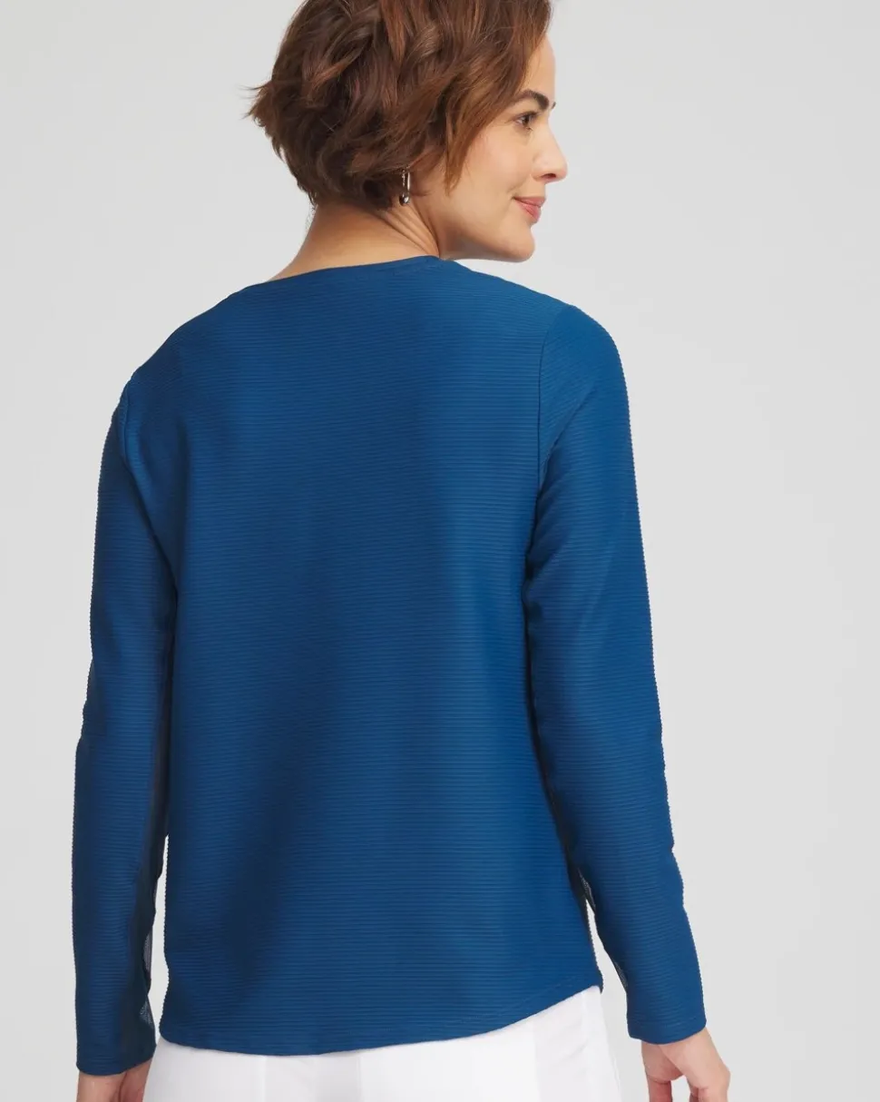 Zenergy® UPF Crew Neck Mesh-Inset Pullover