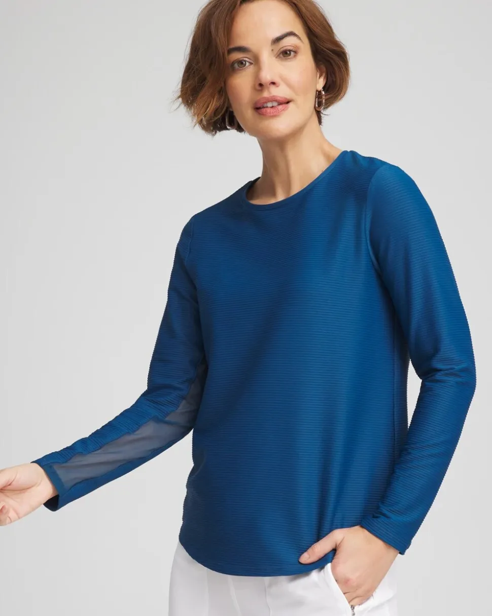 Zenergy® UPF Crew Neck Mesh-Inset Pullover