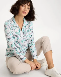 Zenergy® UPF Dots Pullover Half Zip Top